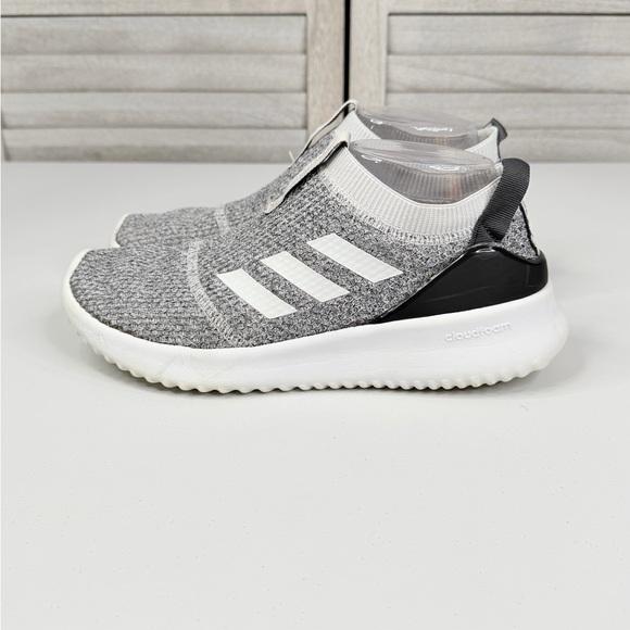 ADIDAS Women's Cloud Foam Pure Slip On Knit Sneakers Gray/White-7.5 - Picture 3 of 8